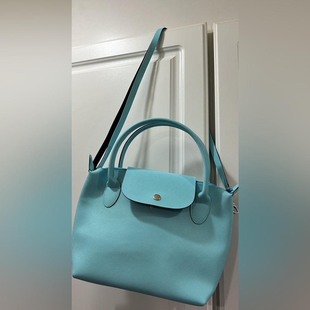 NWOT-  le Pliage tote shoulder bag purse hand made crossbody handbag turquoise